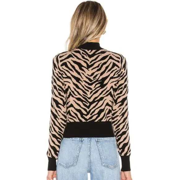 A.L.C. Lola Sweater Taupe & Black EUC Size Medium